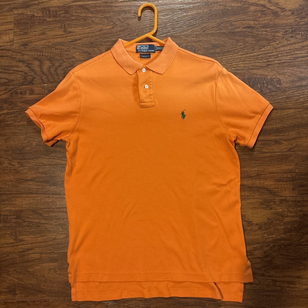 Polo‎ Ralph Lauren Shirt Custom Fit Orange Short Sleeve Men's Size M
